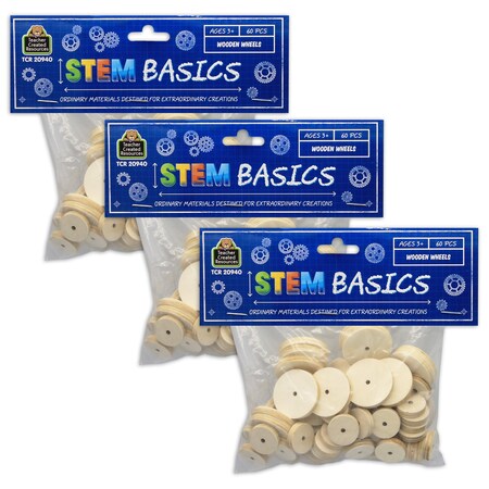 Teacher Created Resources STEM Basics Wooden Wheels, 180PK 20940